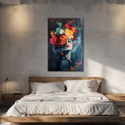 Schilderij vrouw bloemen