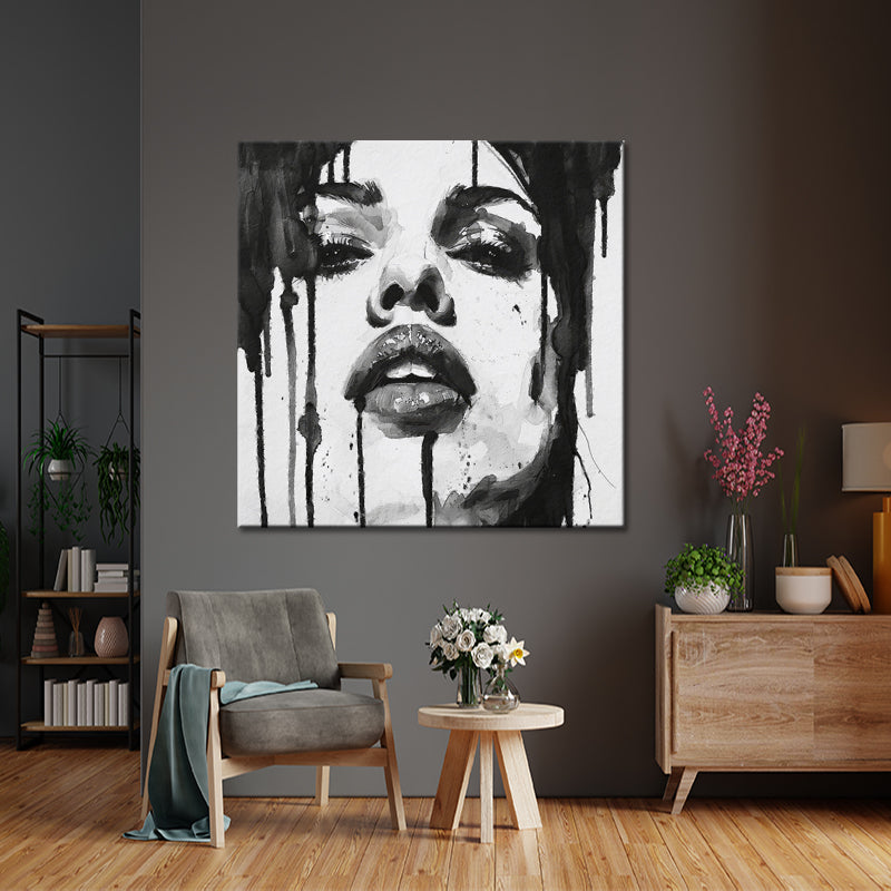 Vrouw in zwart wit art