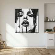 Vrouw in zwart wit art