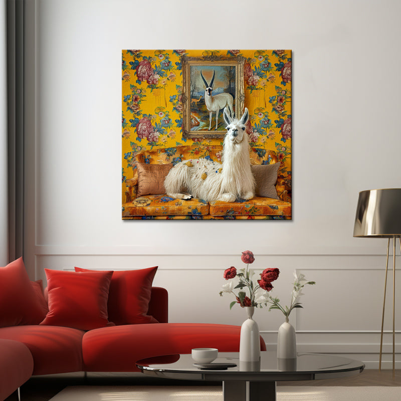 Lama in Vintage art