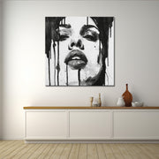 Vrouw in zwart wit art