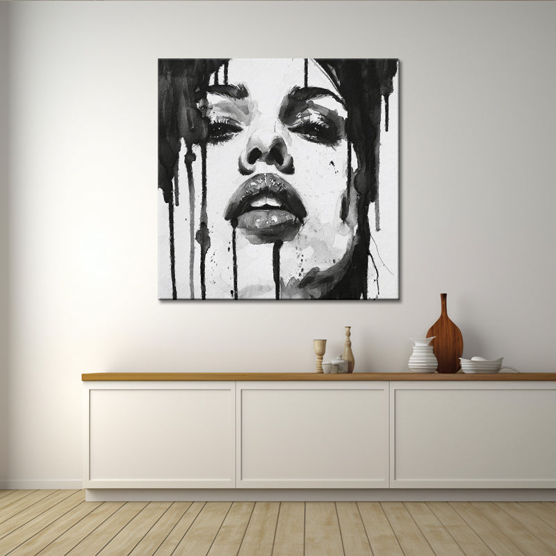 Vrouw in zwart wit art