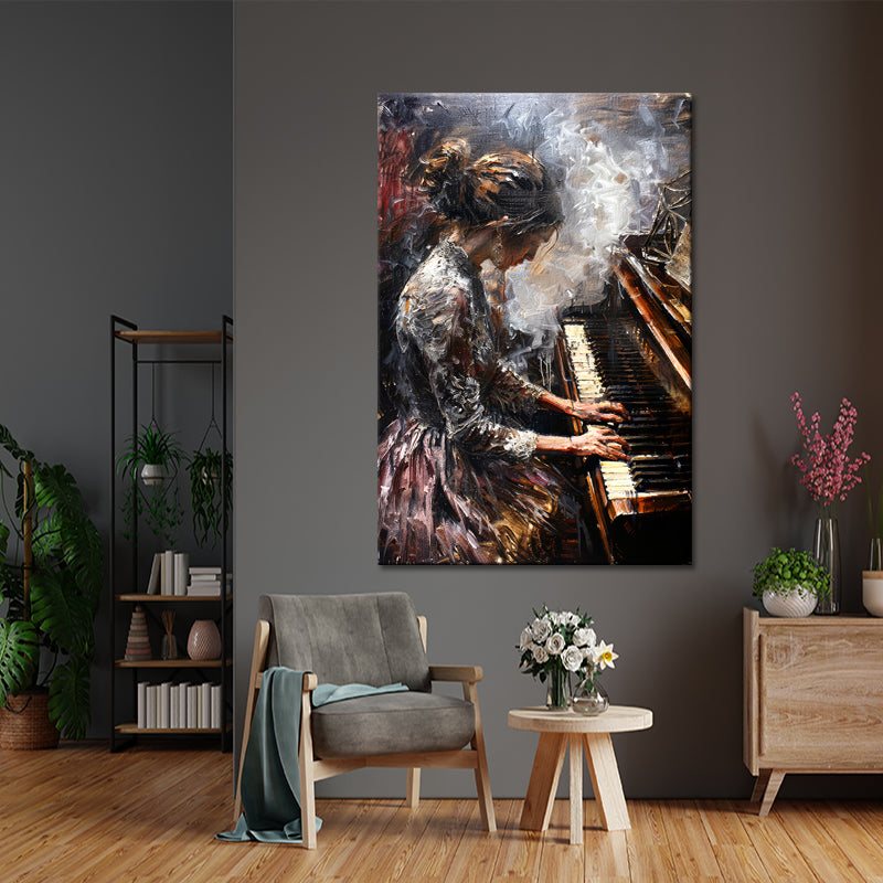 Vrouw speelt piano