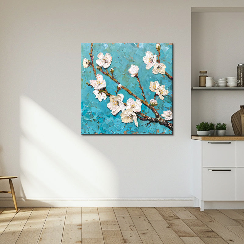 Tak met bloemen en knoppen
