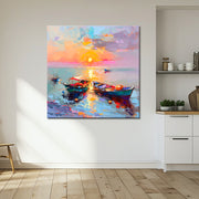 Schilderij zonsondergang