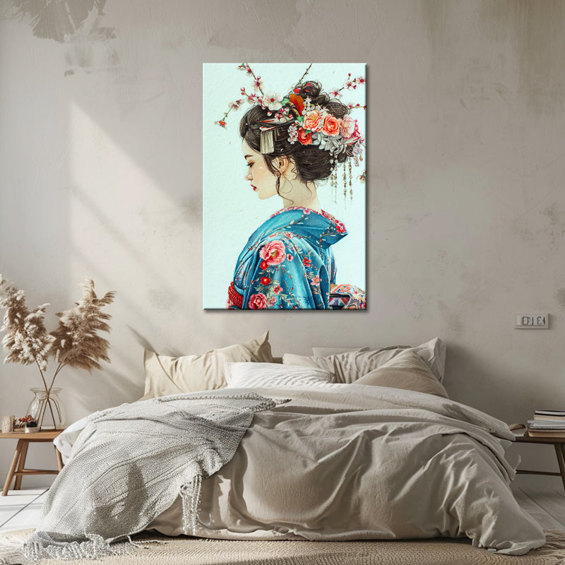 Frau in Kimono Kunst