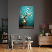 Vaas met witte bloemen