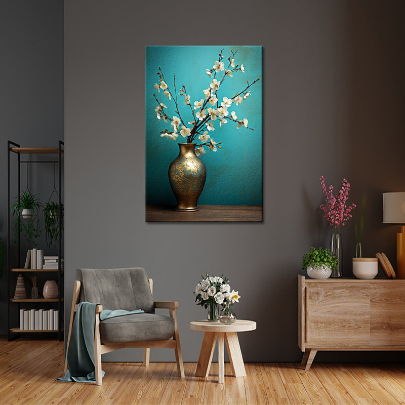 Vaas met witte bloemen