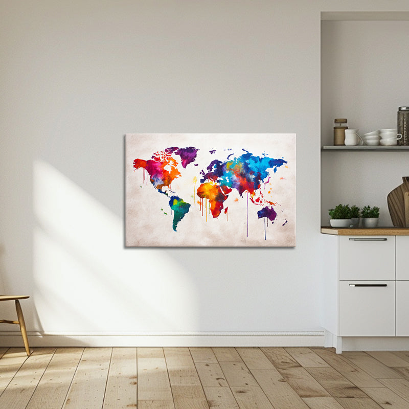 Weltkarte Kunstgemälde