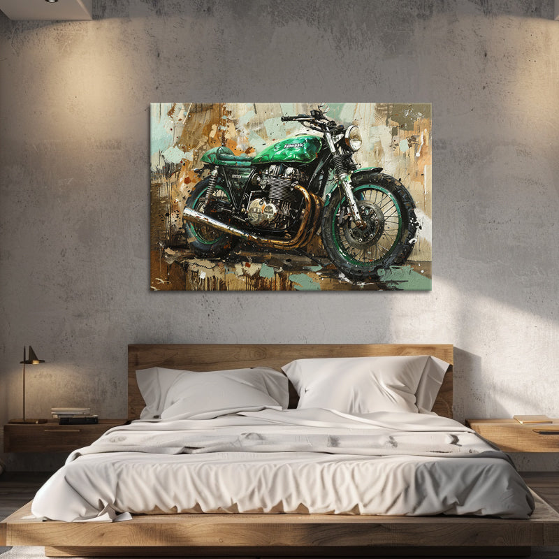 Gemälde Kawasaki-Motorrad