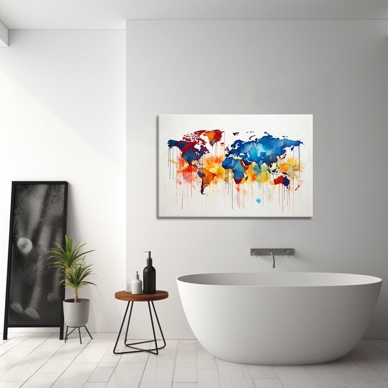World map in color