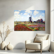 Fields of Tulip With The Rijnsburg Windmill - Monet