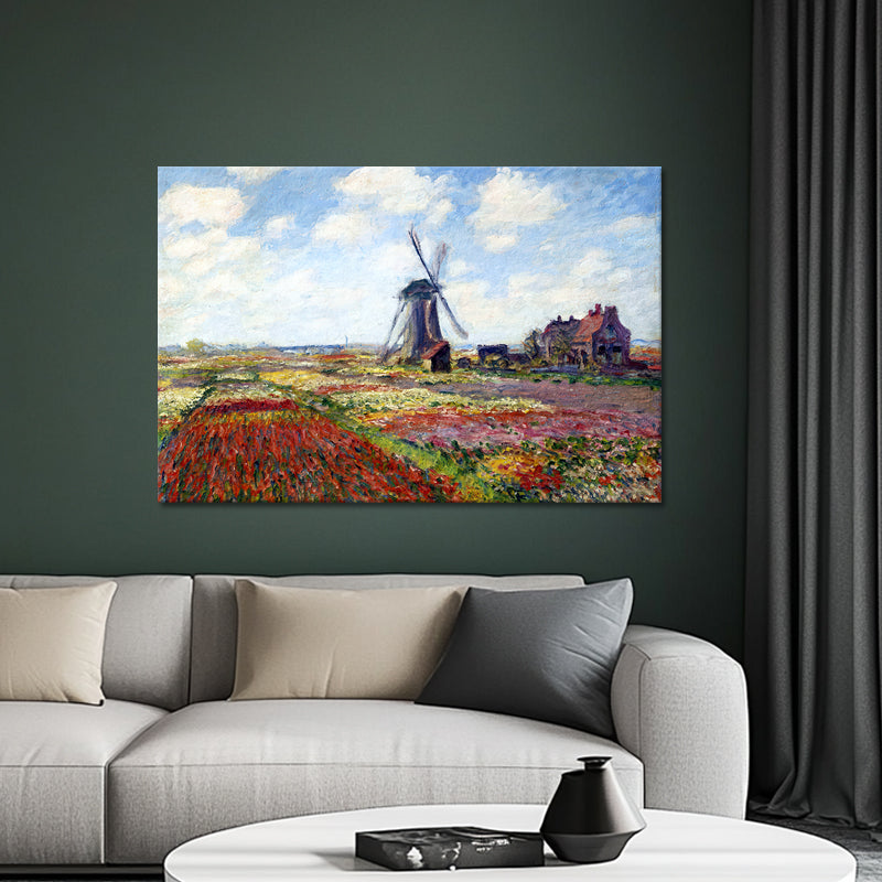 Fields of Tulip With The Rijnsburg Windmill - Monet