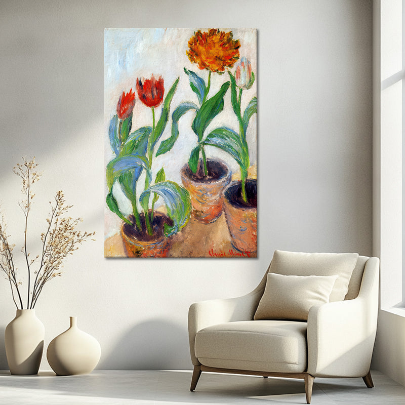 Three Pots of Tulips - Monet