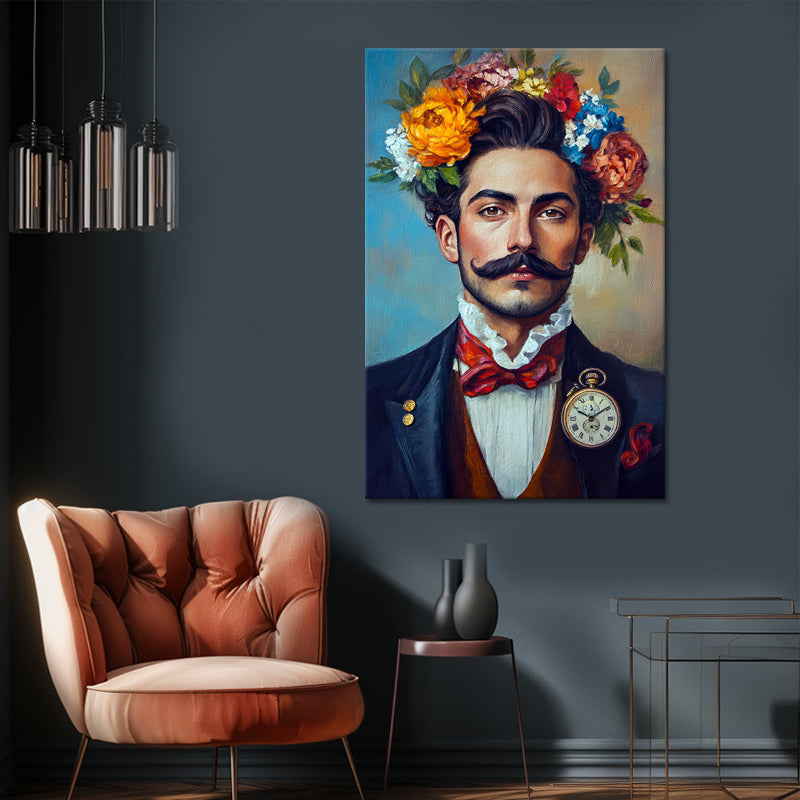 Mann mit Blumen