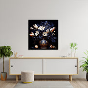 Bloemen in delf blauw stijl