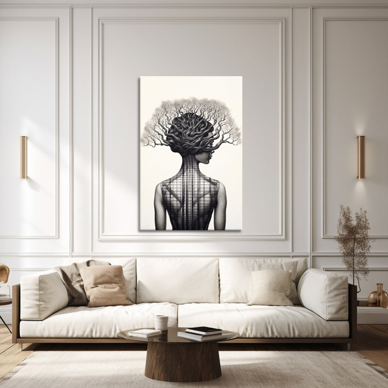 Frau mit Baum