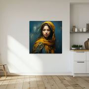 Frau im Stillleben-Stil