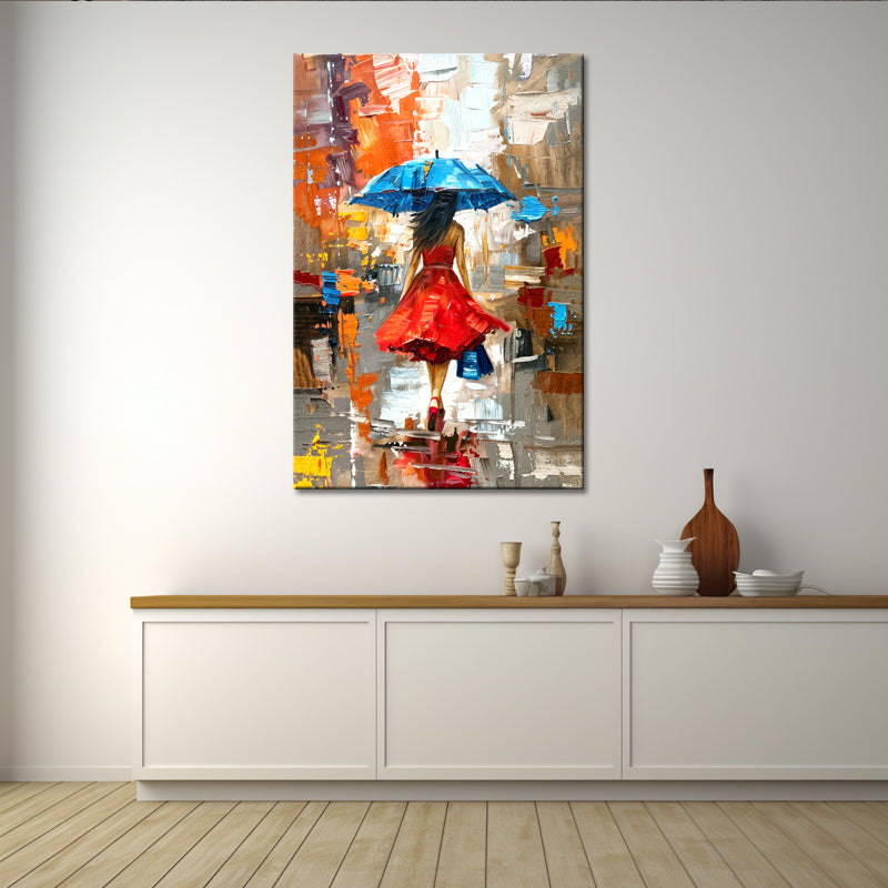 Schilderij Vrouw met paraplu