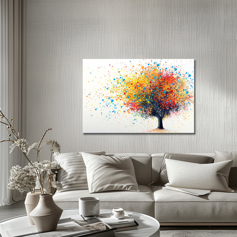 Schilderij kleurrijke boom