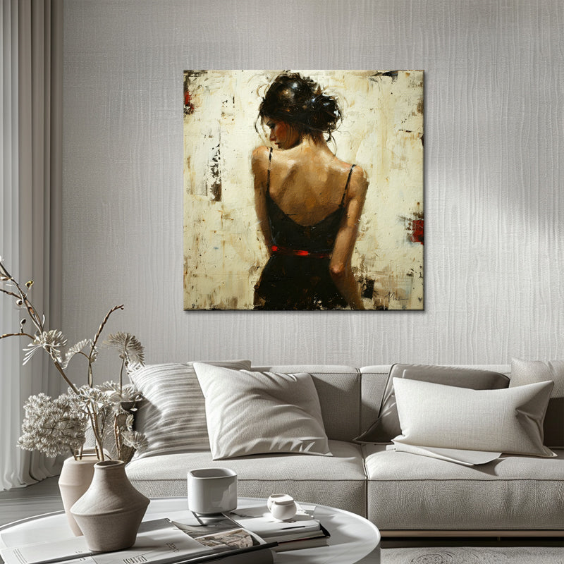 Schilderij vrouw met blote rug