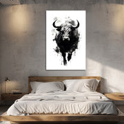 Stier in Schwarz-Weiß