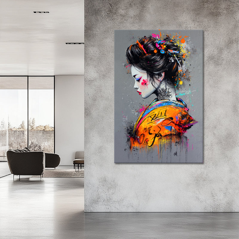 Japanische Geisha-Graffiti