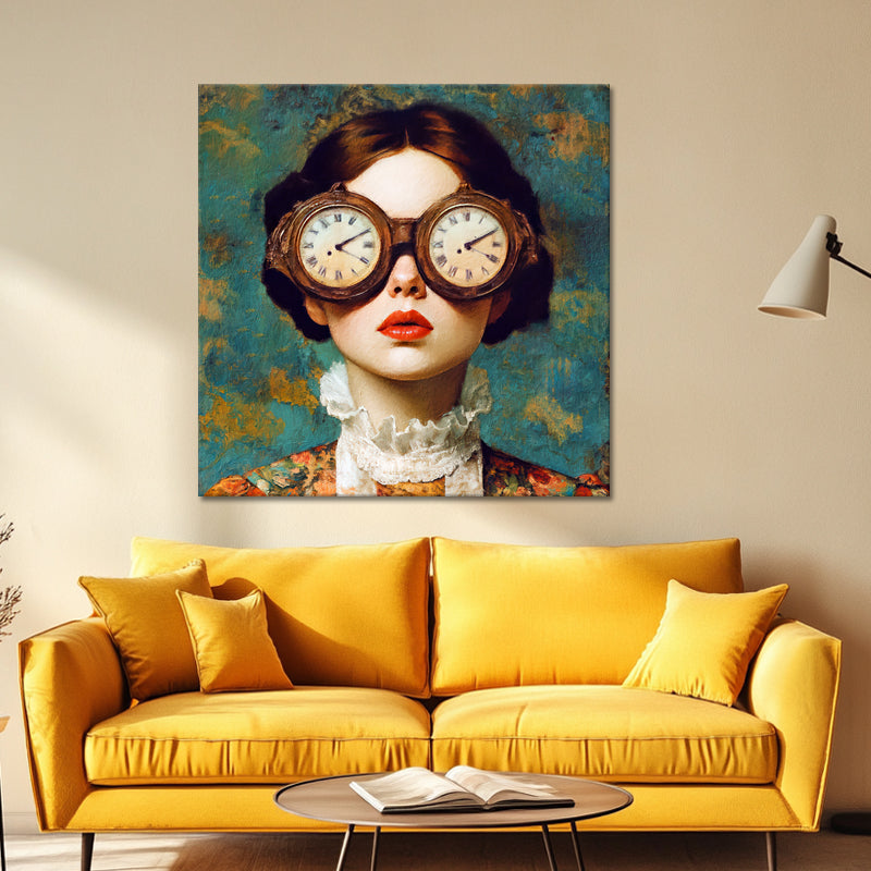 Vrouw met vintage klok