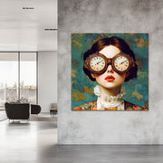 Vrouw met vintage klok