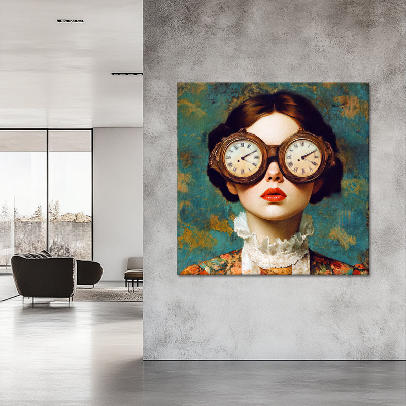 Vrouw met vintage klok