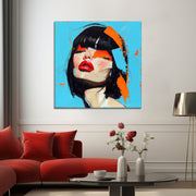 Gezicht vrouw schilderij