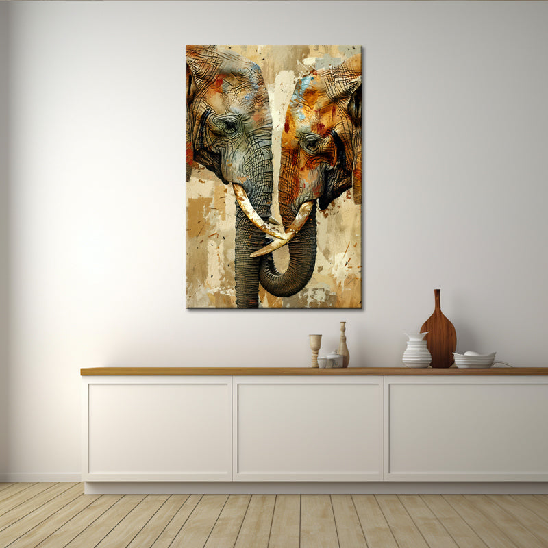 Olifanten Koppel schilderij
