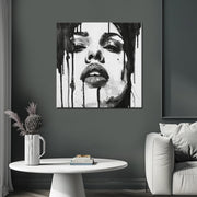 Vrouw in zwart wit art