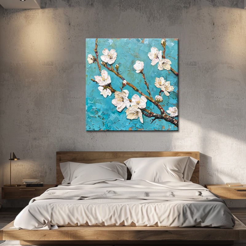 Tak met bloemen en knoppen