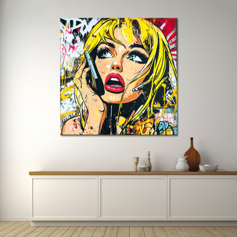 Frau mit Telefon - Redro