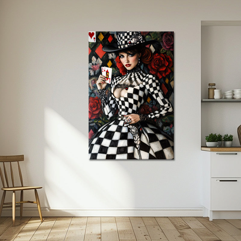 Vrouw met speelkaarten II