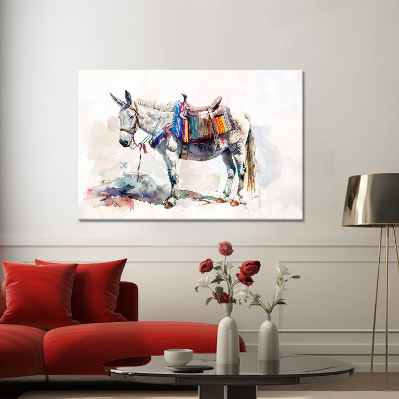 Aquarel Schilderij Ezel