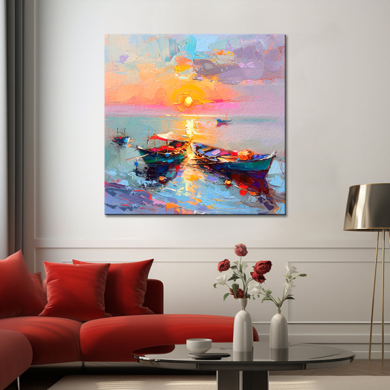 Schilderij zonsondergang