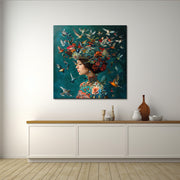 Frau und Vögel Kunst