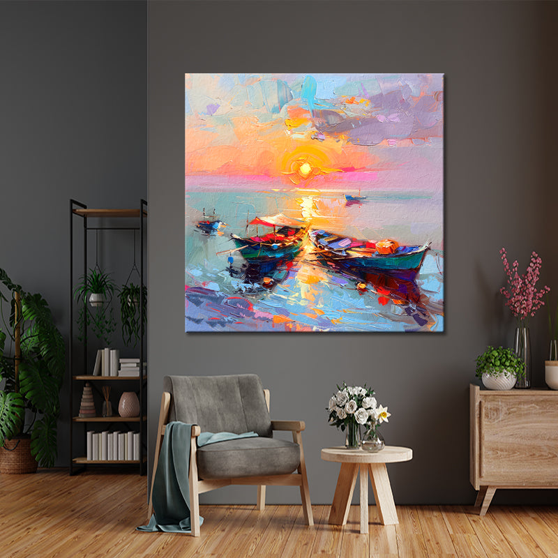 Schilderij zonsondergang
