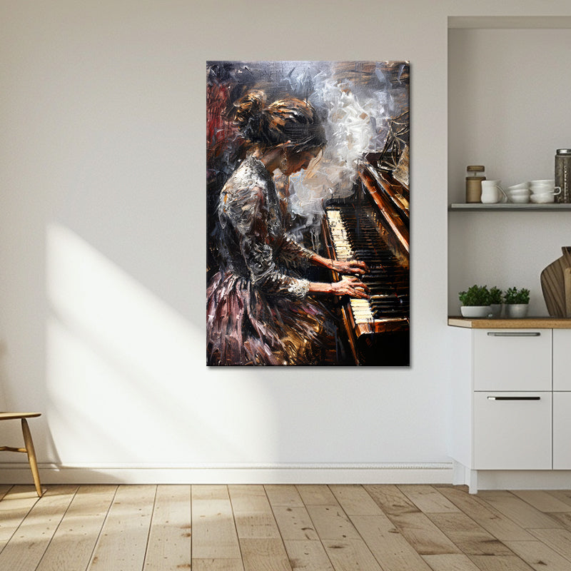 Vrouw speelt piano