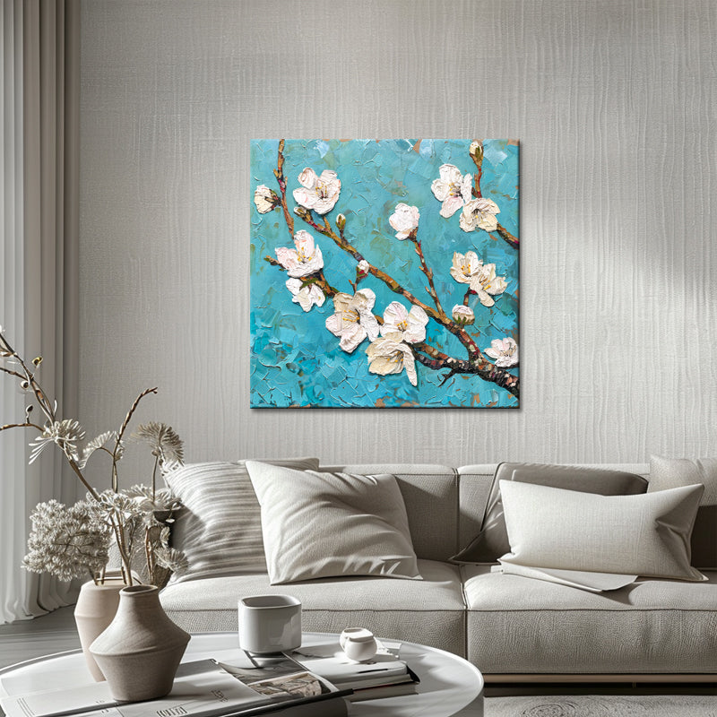 Tak met bloemen en knoppen