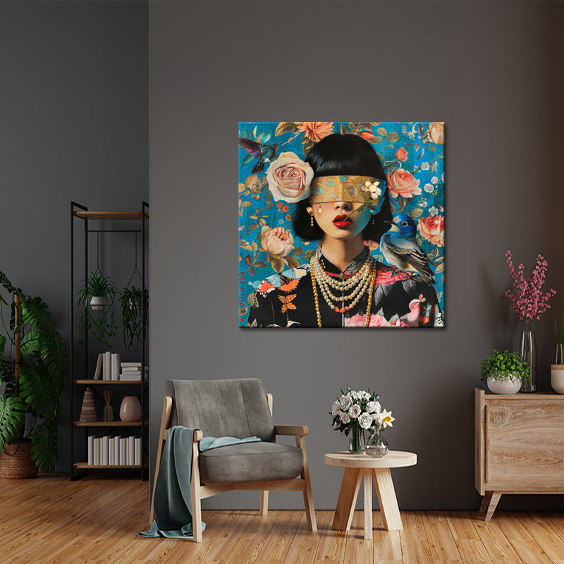 Vintage vrouw schilderij