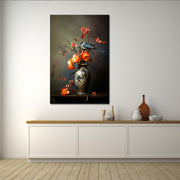 Vase mit Blumen im Antiquitätenstil