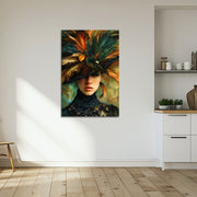 Vrouw met veren hoed