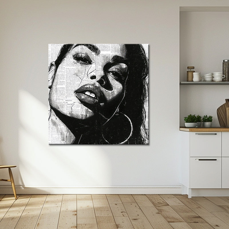 Vrouw in zwart en wit