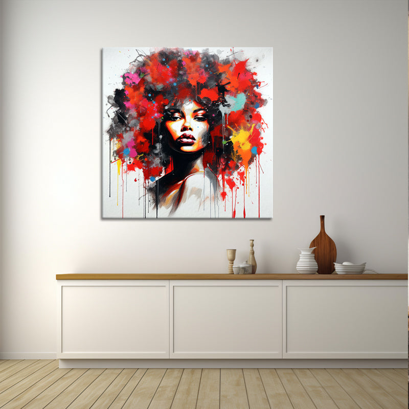 Vrouw met afro kapsel