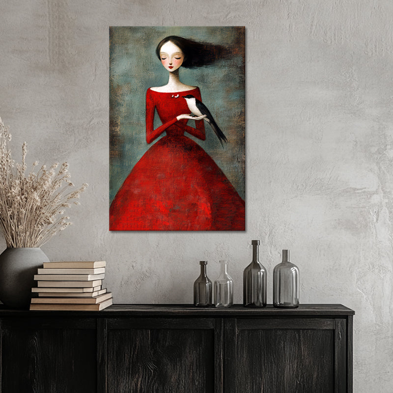 Frau in rotem Kleid IV