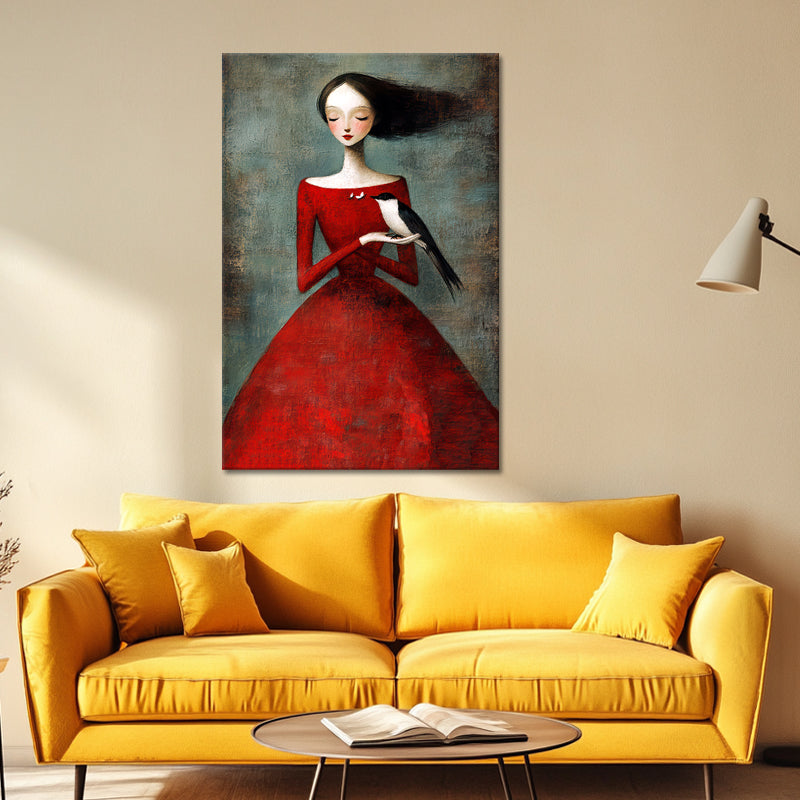 Frau in rotem Kleid IV