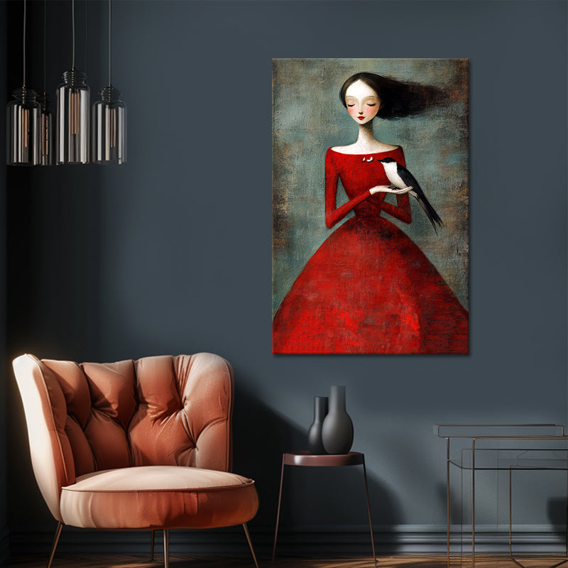 Frau in rotem Kleid IV